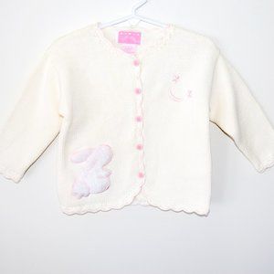 First Wish Easter Bunny Cardigan Sweater - 18 Months